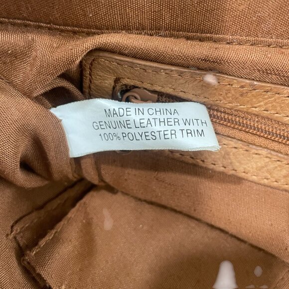 Tan Leather Shoulder Bag Floral Western Boho Soft Slouchy Everyday Purse - Picture 3 of 8